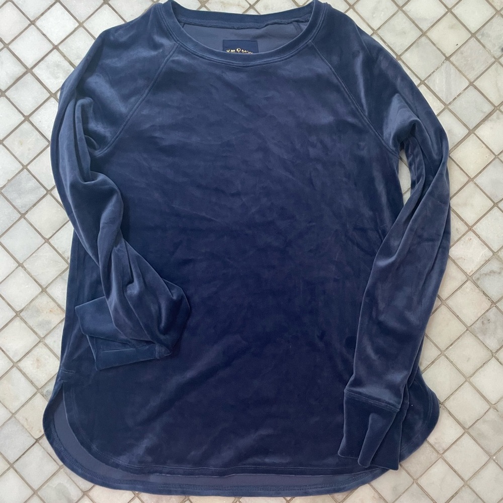 Lilly Pulitzer True Navy Velour Top